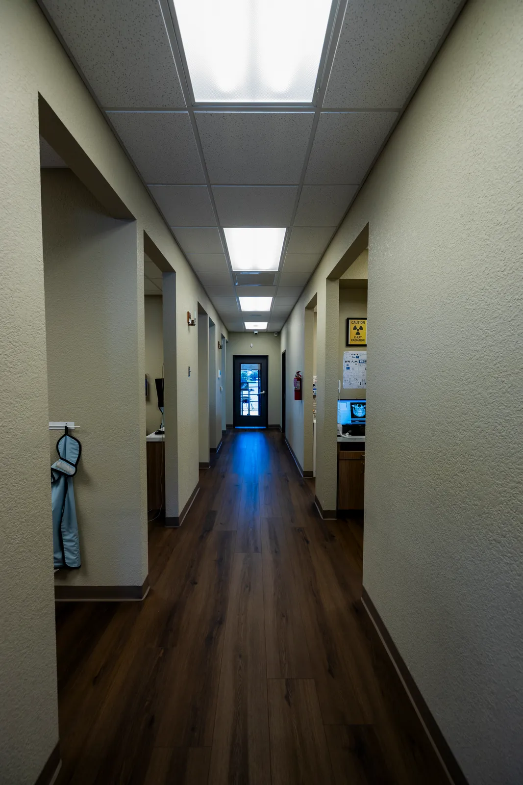 Hallway leading to the private treatment rooms